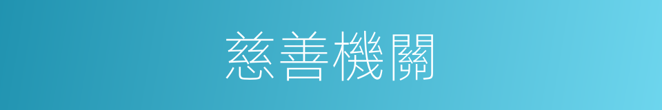 慈善機關的同義詞