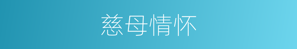 慈母情怀的同义词