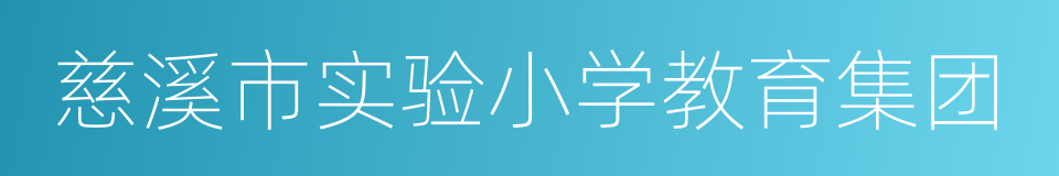 慈溪市实验小学教育集团的同义词