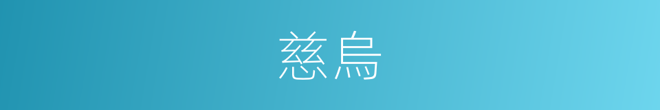 慈烏的意思