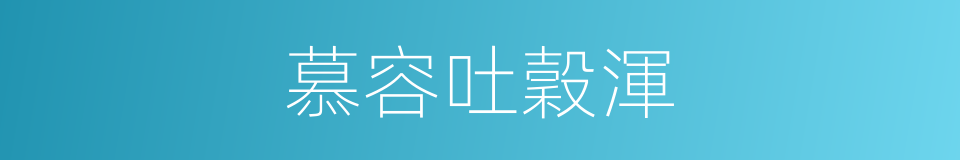 慕容吐穀渾的同義詞