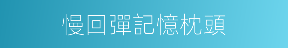 慢回彈記憶枕頭的同義詞