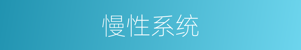 慢性系统的同义词