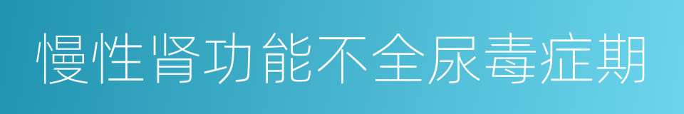 慢性肾功能不全尿毒症期的同义词