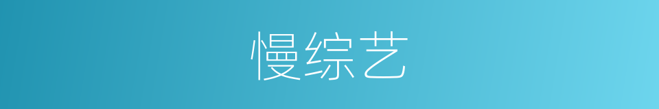 慢综艺的同义词