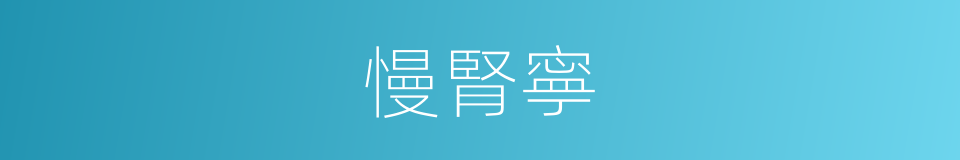 慢腎寧的同義詞