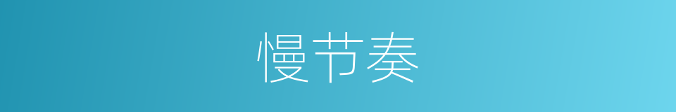 慢节奏的意思