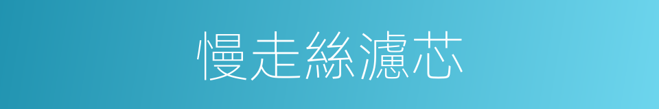 慢走絲濾芯的同義詞