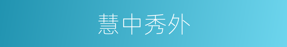 慧中秀外的意思