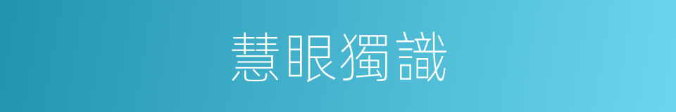 慧眼獨識的同義詞