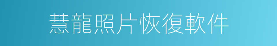 慧龍照片恢復軟件的同義詞