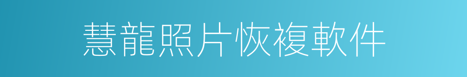 慧龍照片恢複軟件的同義詞