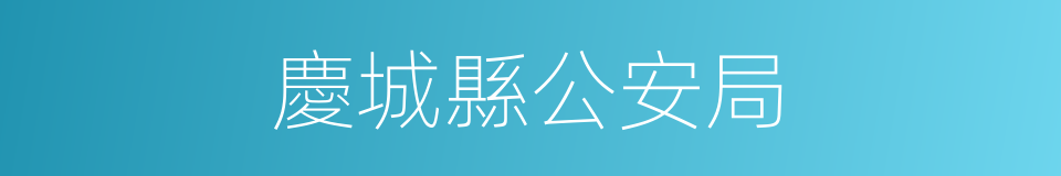 慶城縣公安局的同義詞