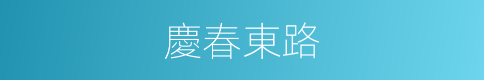 慶春東路的同義詞