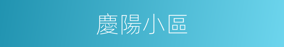 慶陽小區的同義詞