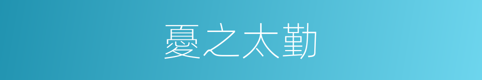 憂之太勤的同義詞