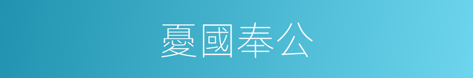 憂國奉公的意思