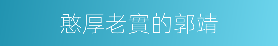 憨厚老實的郭靖的同義詞