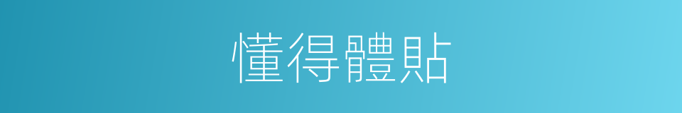 懂得體貼的同義詞