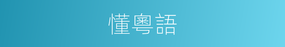 懂粵語的同義詞