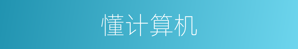 懂计算机的同义词