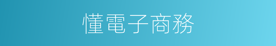 懂電子商務的同義詞