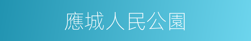 應城人民公園的同義詞