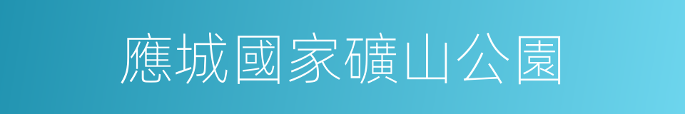 應城國家礦山公園的同義詞