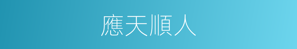 應天順人的意思