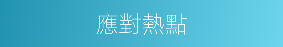 應對熱點的同義詞