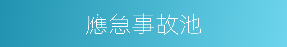 應急事故池的同義詞