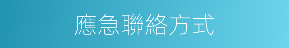 應急聯絡方式的同義詞