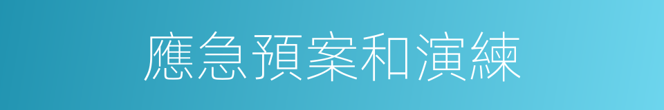 應急預案和演練的同義詞