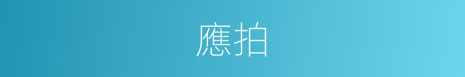 應拍的意思