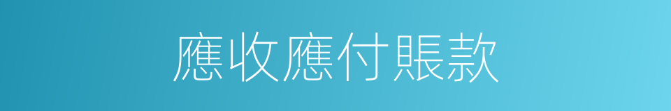 應收應付賬款的同義詞