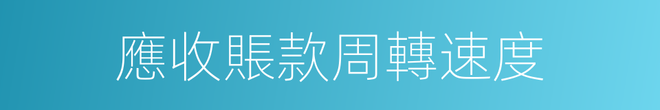 應收賬款周轉速度的同義詞