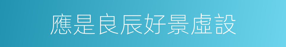 應是良辰好景虛設的同義詞