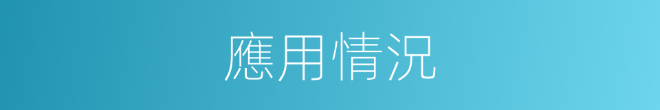 應用情況的同義詞