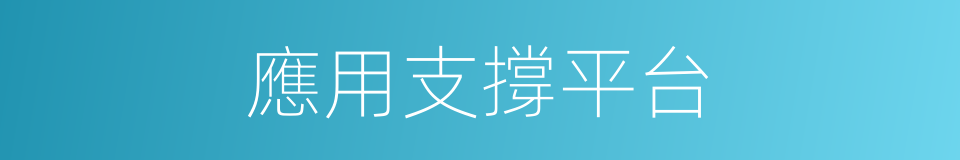應用支撐平台的同義詞