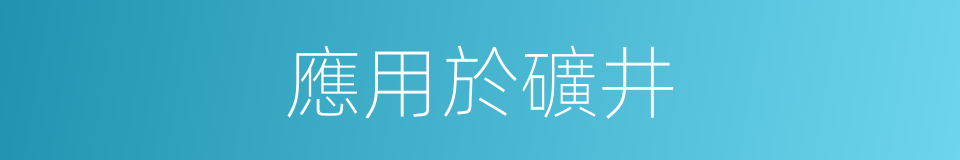 應用於礦井的同義詞