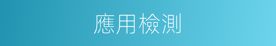 應用檢測的同義詞