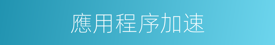 應用程序加速的同義詞