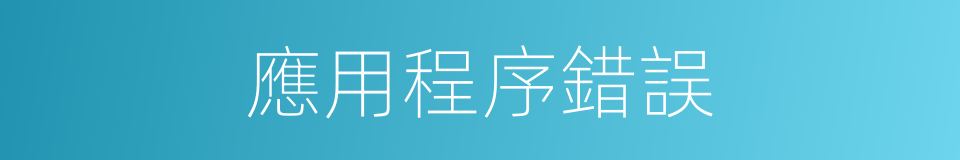 應用程序錯誤的同義詞