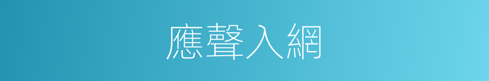 應聲入網的同義詞