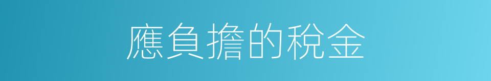 應負擔的稅金的同義詞