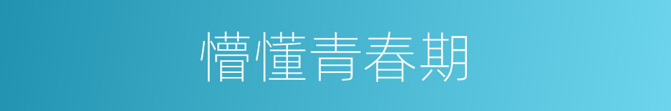 懵懂青春期的同义词