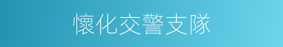懷化交警支隊的同義詞