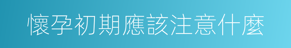 懷孕初期應該注意什麼的同義詞