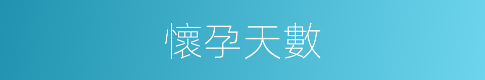 懷孕天數的同義詞