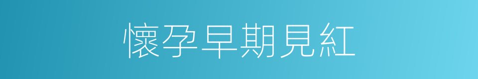 懷孕早期見紅的同義詞